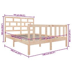 vidaXL Cadre de lit sans matelas bois de pin massif pas cher