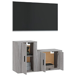 Avis Maison Chic Ensemble de meubles TV 2 pcs pour salon - Sonoma gris Bois d'ingénierie -MN22557