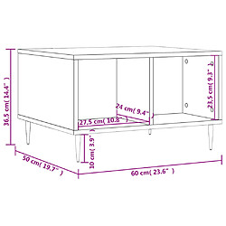 vidaXL Table basse Sonoma gris 60x50x36,5 cm Bois d'ingénierie pas cher