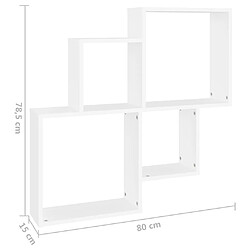 vidaXL Étagère murale cube Blanc 80x15x78,5 cm Bois d’ingénierie pas cher