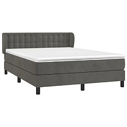 Avis Maison Chic Lit Adulte - Lit simple Lit à sommier tapissier et matelas moelleux - Meuble de Chambre - Gris foncé 140x200cm Velours -MN13989