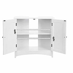 Acheter VASAGLE Meuble sous lavabo Armoire de Rangement Meuble de Salle de Bain 2 Portes battantes 2 casiers 1 séparateur Amovible Anti-humidité 60 x 30 x 60 cm Blanc BBC01WT