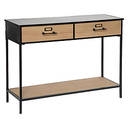 Pegane Console en bois et métal coloris naturel /noir - longueur 112 x profondeur 38 x hauteur 84,5 cm