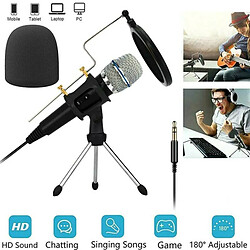 Universal Microphone PC téléphone portable 3.5mm maison studio condenseur microphone pour enregistrement