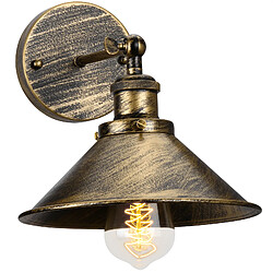 Stoex Applique Murale Rétro Moderne Ø22CM Lampe Murale Vintage D'Intérieur Applique Murale Simple en Métal (Bronze) Ampoule E27 Pour Éclairage Intérieur