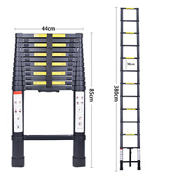 Avis Échelle Télescopique 3,8m Echelle de Toit en Aluminium Noir