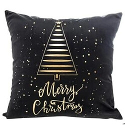 Wewoo Joyeux noël taie d'oreiller feuille d'or impression canapé taille jeter housse de coussin café décoratif 43cm x 43cm 1