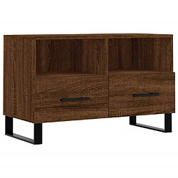 Maison Chic Meuble TV scandinave - Banc TV pour salon Chêne marron 80x36x50 cm Bois d'ingénierie -MN48038