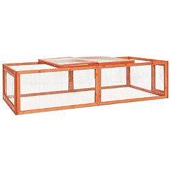 Helloshop26 Clapier cage lapins petits animaux 183 x 90 x 46,5 cm bois de sapin massif 02_0000581