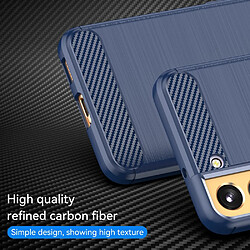 Coque en TPU surface brossée, 1,8 mm, texture en fibre de carbone bleu pour votre Samsung Galaxy S22 Plus 5G