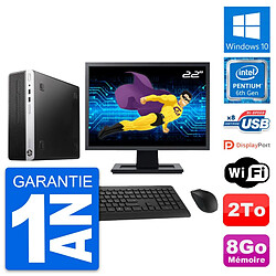 PC HP ProDesk 400 G4 SFF Ecran 22" G4400 RAM 8Go Disque Dur 2To Windows 10 Wifi - Occasion