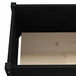 vidaXL Jardinière d'extérieur Noir 200x50x70 cm Bois de pin massif pas cher