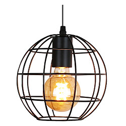 NETTLIFE Suspension Vintage Noir E27 Diam.18.5cm Métal Design de la boule Industrielle Lampe de Cuisine pour Salon Chambre Salle à Manger Max.40W