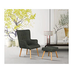 Habitat Et Jardin Fauteuil style scandinave tissu Odense - 1 place - Gris foncé