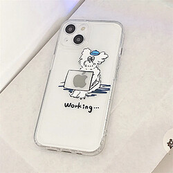 GUPBOO Étui pour iPhone12 Étui de téléphone de dessin animé de chien bouclé de travail Silicone Transparent