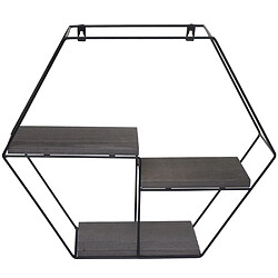 Acheter Mendler Étagère murale HWC-K76, Étagère suspendue Étagère flottante, 3 étagères Métal massif-bois industriel 43x49x11cm ~ gris foncé