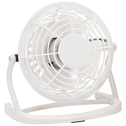 (Blanc) Mini Ventilateur de Bureau Alimenté par USB Petit Ventilateur de Table Portable