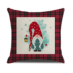 Avis P47 4PCS 45 * 45cm Santa Claus Pattern Taie d'oreiller en lin d'oreiller imprimé Coussin Coussin Coussin Coussin Accueil