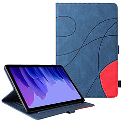 Etui en PU bicolore avec support et porte-carte bleu pour votre Samsung Galaxy Tab A7 10.4 (2020)/T500/T505