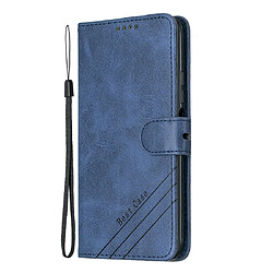 Wewoo Housse Coque Pour Huawei Honor 20 Pro Style de couture 2 couleurs Texture de vache Étui en cuir PU à rabat horizontal avec support et fente carte et lanière bleu