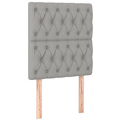 Acheter Maison Chic Tête de lit scandinave à LED,meuble de chambre Gris clair 80x7x118/128 cm Tissu -MN41752