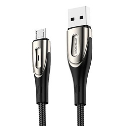 Wewoo Câble USB S-M411 Série Sharp 3A avec interface Micro USB de charge + câble de transmission de données tressé en nylon témoin forme de gouttelongueur de câble 1,2 m Noir