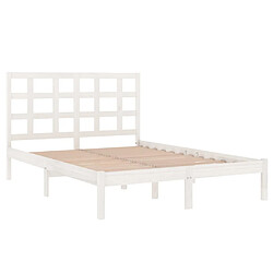 Acheter Maison Chic Lit adulte - Lit simple Cadre de lit,Structure du lit Contemporain Blanc Bois massif 160x200 cm -MN48099