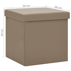 vidaXL Tabouret de rangement pliable Cappuccino PVC pas cher