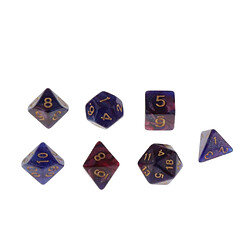 7pcs Polyédriques Dés D4 D6 D8 D10 D12 D20 Pour DnD RPG Jeux Bleu Pourpre