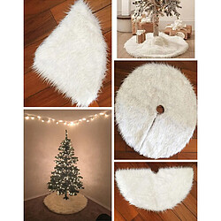 Peluche blanche jupe arbre fausse fourrure tapis décorations d'arbre de Noël 90cm