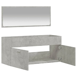 Acheter Maison Chic Armoire de bain à miroir,Meuble haut de rangement de salle de bain gris béton bois d'ingénierie -GKD710268