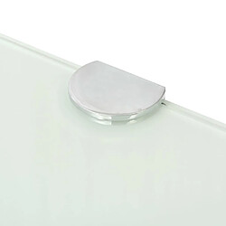 Avis vidaXL Étagère de coin avec supports chromés Verre Blanc 35 x 35 cm