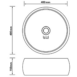 vidaXL Lavabo rond de luxe Marron foncé mat 40x15 cm Céramique pas cher