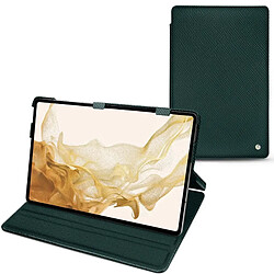 Housse cuir Samsung Galaxy Tab S8 - Rabat horizontal - Vert séduisant ( Pantone #1d3c34 ) - NOREVE