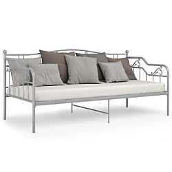 Avis vidaXL Cadre de canapé-lit sans matelas gris métal 90x200 cm