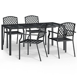 Maison Chic Ensemble de salle à manger de jardin 5 pcs,Table et chaises d'extérieur anthracite acier -GKD515306