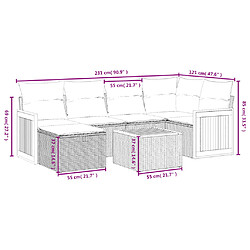 Avis Maison Chic Ensemble Tables et chaises d'extérieur 7pcs avec coussins,Salon de jardin noir résine tressée -GKD346116