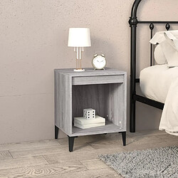 Maison Chic Table de chevet, Table de Nuit pour chambre salon Sonoma gris 40x35x50 cm