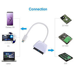 Wewoo Câble Convertisseur de d'adaptateur de disque dur SATA USB-C / Type-C à 22 broches, longueur totale: environ 23 cm pas cher