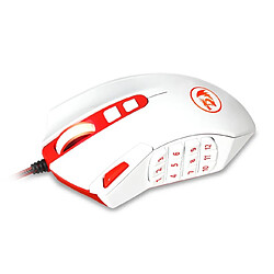 Universal Souris gaming haute précision 12400 ppp 18 boutons programmable grande souris de jeu laser avec poids LED rétroéclairage PC | Mouse (blanc)