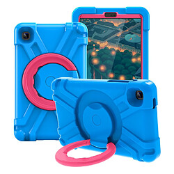 Coque en TPU avec béquille pivotante à 360°, hybride bleu/rose pour votre Samsung Galaxy Tab A7 Lite 8.7 pouces