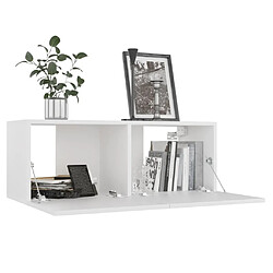 Avis Maison Chic Meuble TV scandinave - Banc TV pour salon Blanc 80x30x30 cm Bois d'ingénierie -MN46311