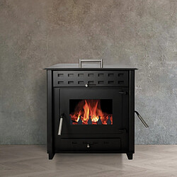 Interstoves POÊLE À BOIS HUGO 9 | BÛCHES 50CM - Noir pas cher