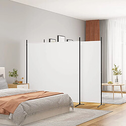 vidaXL Cloison de séparation 3 panneaux Blanc 525x180 cm Tissu