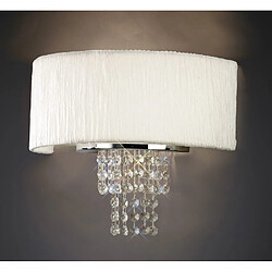 Luminaire Center Applique murale Nerissa avec Abat jour blanc 2 Ampoules chrome poli/cristal