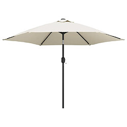 vidaXL Parasol de jardin en porte-à-faux avec LED 3 m blanc sable