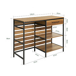 Acheter SoBuy FSB71-PF Table de Cuisine Meuble de Rangement Cuisine Comptoir de Cuisine avec Tiroir et 2 Étagères, Cadre en Acier Stable