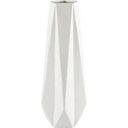 Avis BESTA Rivet Vase en grès angulaire moderne, hauteur 36,5 cm, blanc