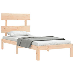 Acheter Maison Chic Cadre/structure de lit avec tête de lit pour adulte - Lit Moderne Chambre simple bois massif -MN70226