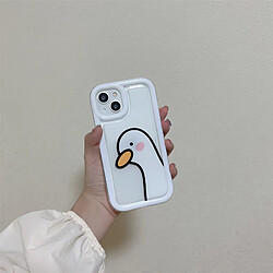 GUPBOO Étui pour iPhone13ProMax Shy line gros canard blanc simple étui de téléphone portable silicone femelle